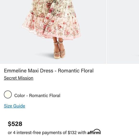 Secret Mission Emmeline Maxi Dress - Romantic Floral Sz M NWT - Picture 15 of 15